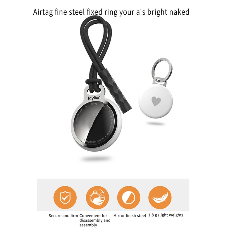 Vỏ Bảo Vệ Hộp Đựng Tai Nghe AirTag Bằng Thép Không Gỉ Kèm Móc Khóa Chống Thất Lạc Tiện Dụng