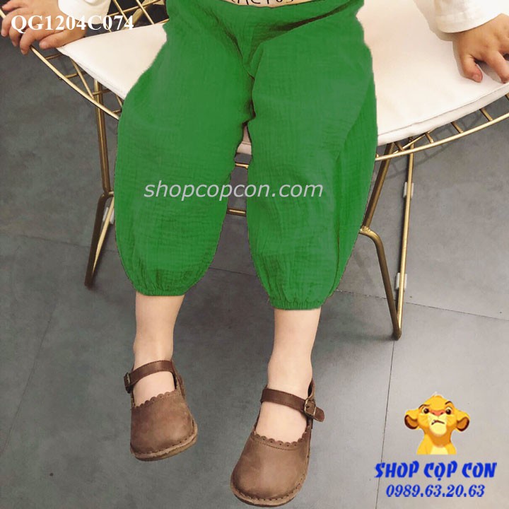 Quần alibaba bé gái chất đũi siêu mát