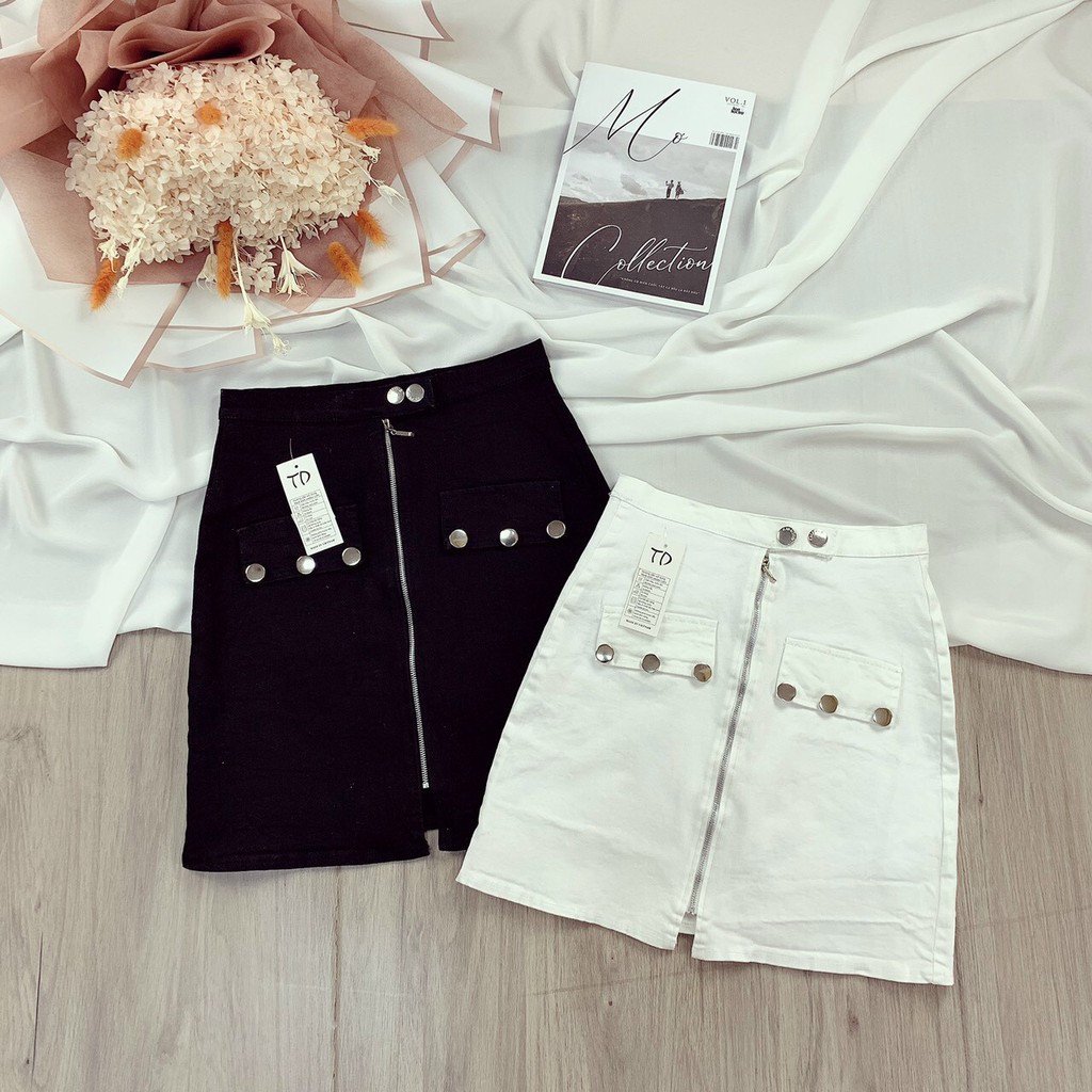 [SIÊU HOT] Váy kaki chữ A phối dây kéo giữa UK2710202