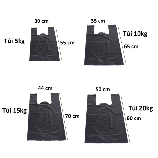 1KG TÚI NILON QUAI XÁCH ĐEN BÓNG HÀNG LOẠI 1 DAI BÓNG ĐẸP