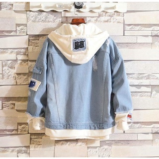 Áo khoác denim nam nữ có mũ độc lạ phong cách cá tính
