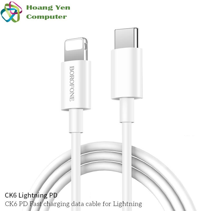 Cáp Sạc Nhanh Borofone CK6 Cho IPhone TYPE C ra LIGHTNING Chuẩn Power Delivery Hổ Trợ Sạc Nhanh 18W Dài 1M - BH 12 Tháng