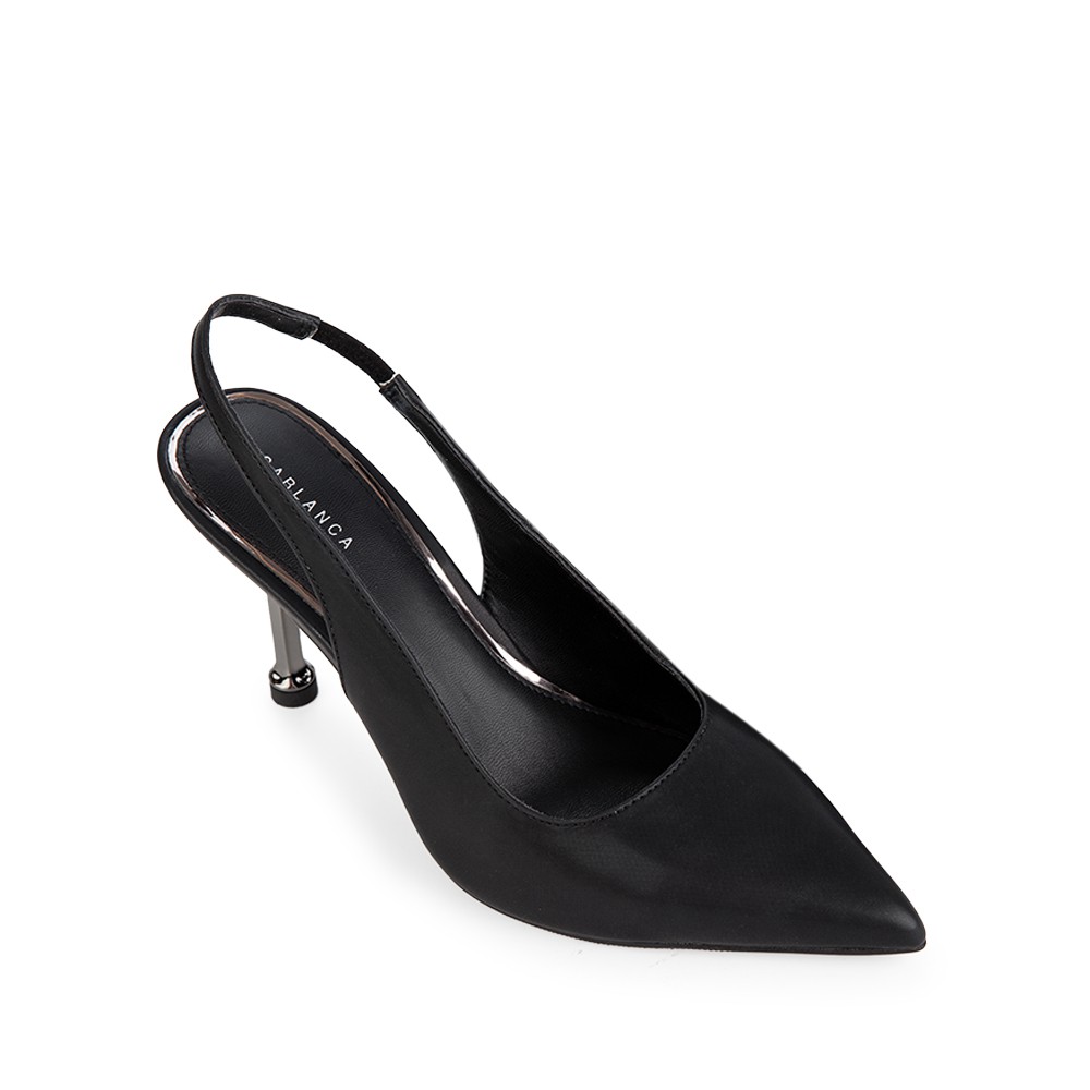Giày sandal cao gót mũi nhọn gót mạ ánh bạc cao 8cm - Sablanca 5050SN0132