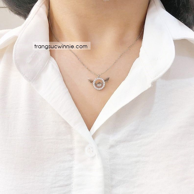 Dây chuyền nữ titan Angel bạc