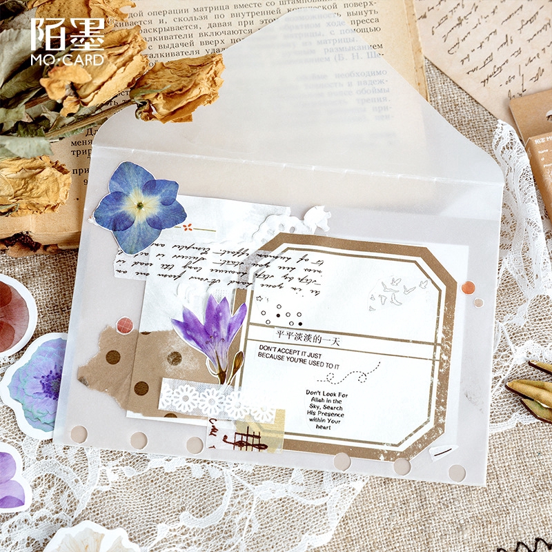 Set 46 nhãn dán trang trí lưu bút DIY hình hoa