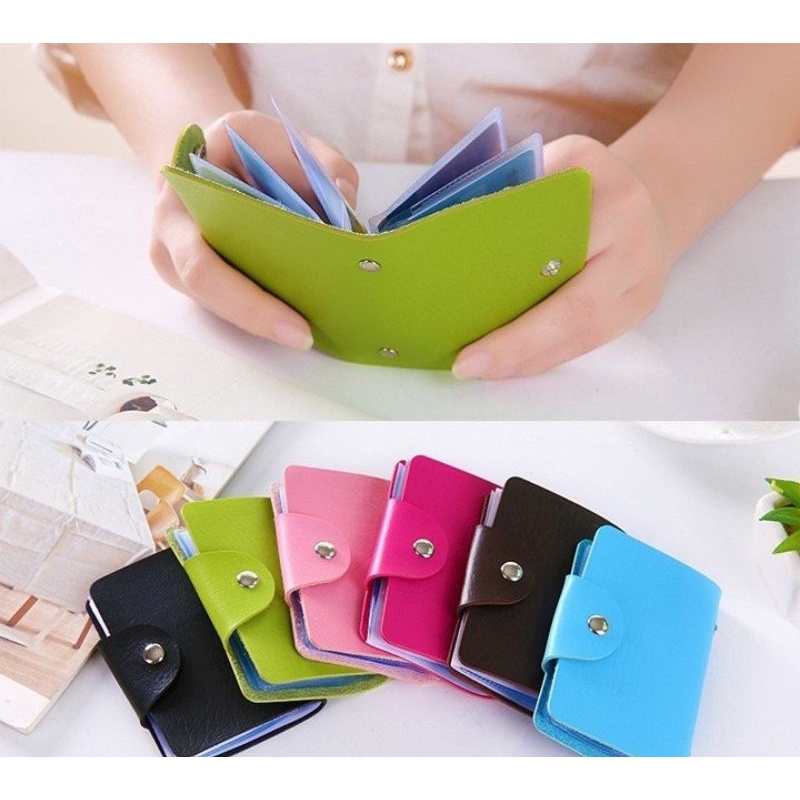 Ví đựng thẻ cầm tay, ví mini 12 ngăn, màu giao ngẫu nhiên