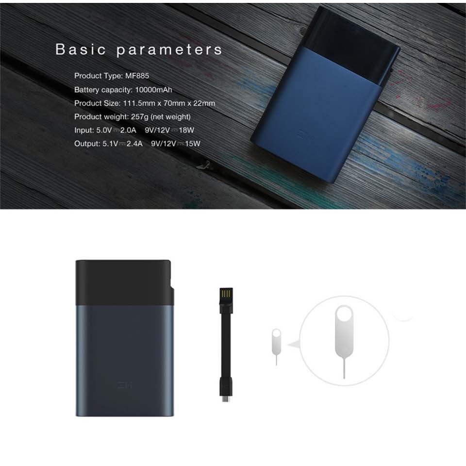 ZMI MF885 phát wifi từ sim 3G/4G kiêm sạc dự phòng 10000mAh |7800mAh | BH 12 THÁNG | BigBuy360 - bigbuy360.vn