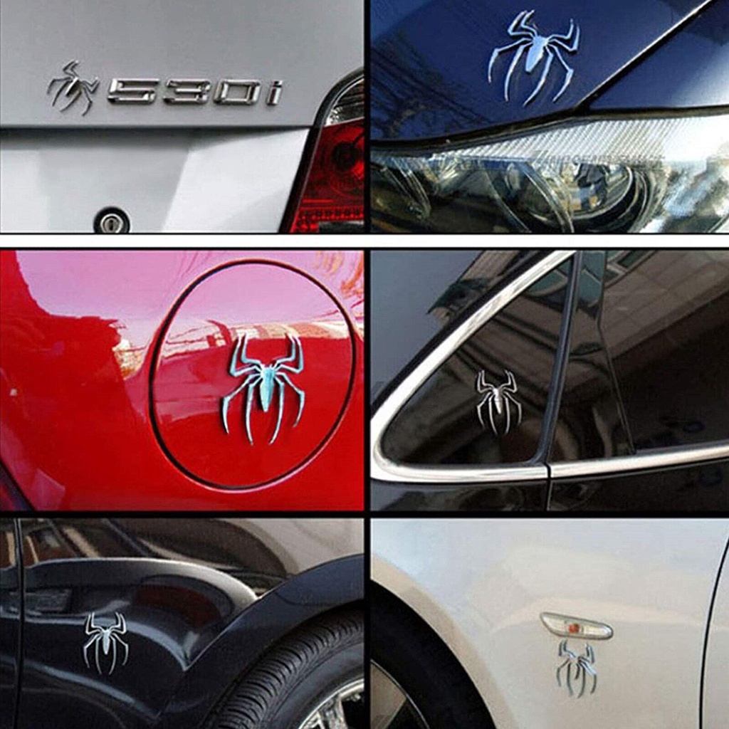 Hình dán biểu tượng Người Nhện 3D bằng kim loại độc đáo dùng để trang trí xe hơi