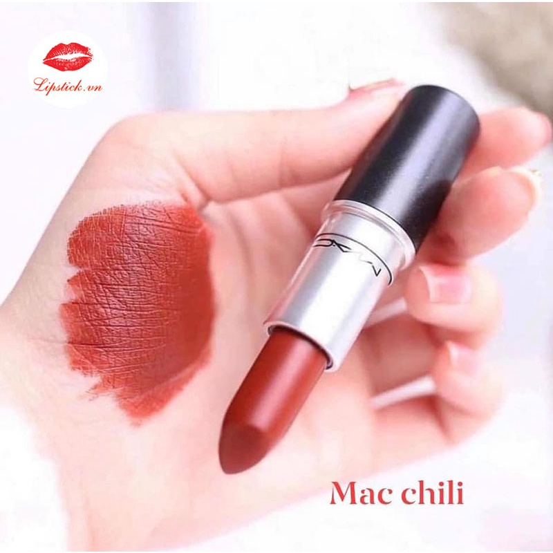 Son Mac màu 602 Chili Đỏ gạch siêu đẹp, Son mac Powder kiss, Retro Matte, Bống cosmestics