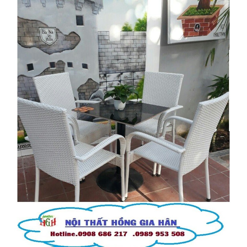 [HÀNG ĐẸP] Thanh lý 10 bộ bàn ghế sofa mây nhựa dành cho quán cafe, nhà hàng giá rẻ