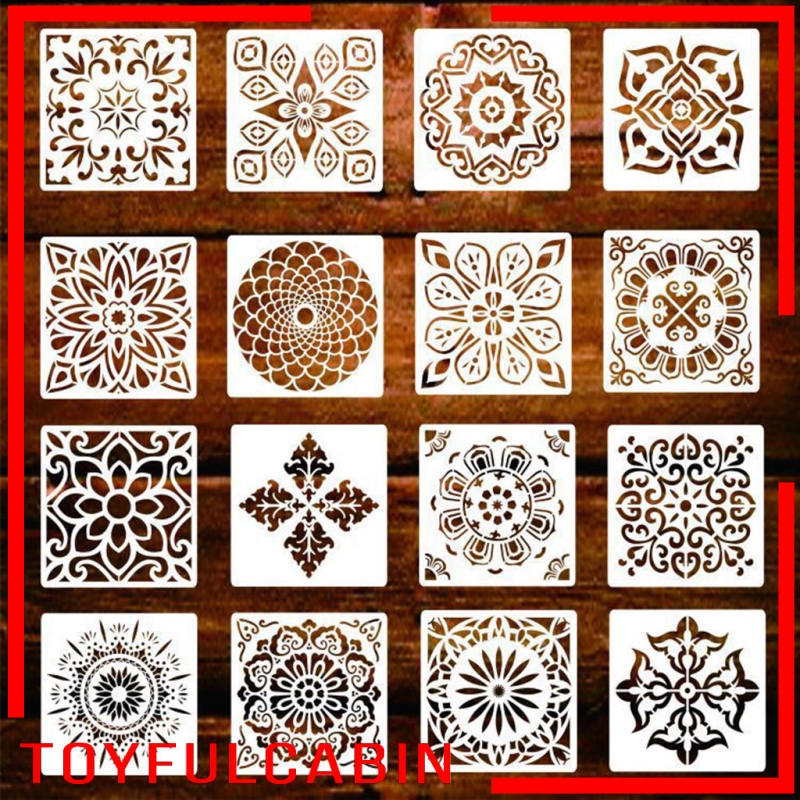 Bộ 16 Khuôn Cắt Hình Mandala Dùng Trang Trí Sổ Tay DIY