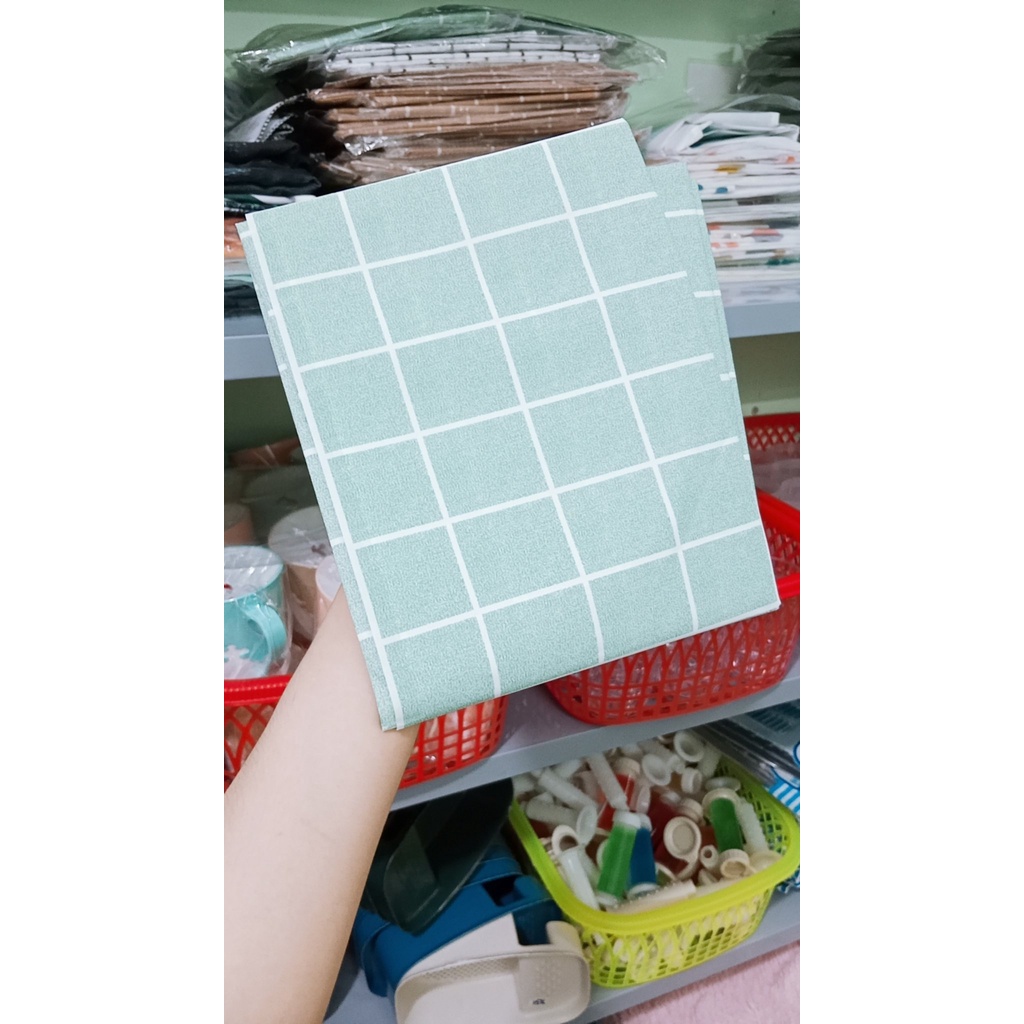 Tấm khăn trải bàn khăn trải bàn vintage kẻ caro nhựa PVC chống thấm nước 137x90cm
