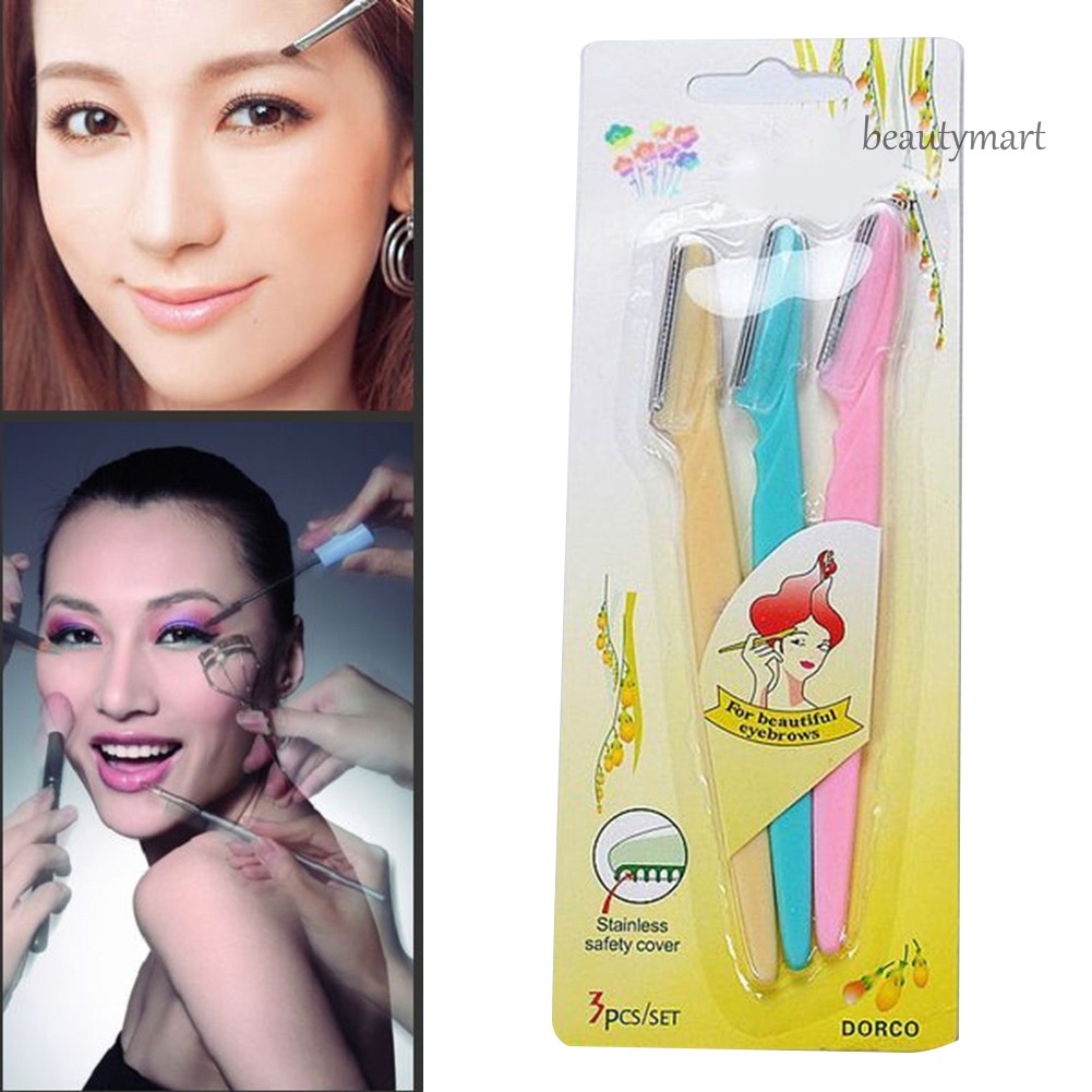 [Hàng mới về] Set 3 dao cạo lông mày định hình chuyên dụng