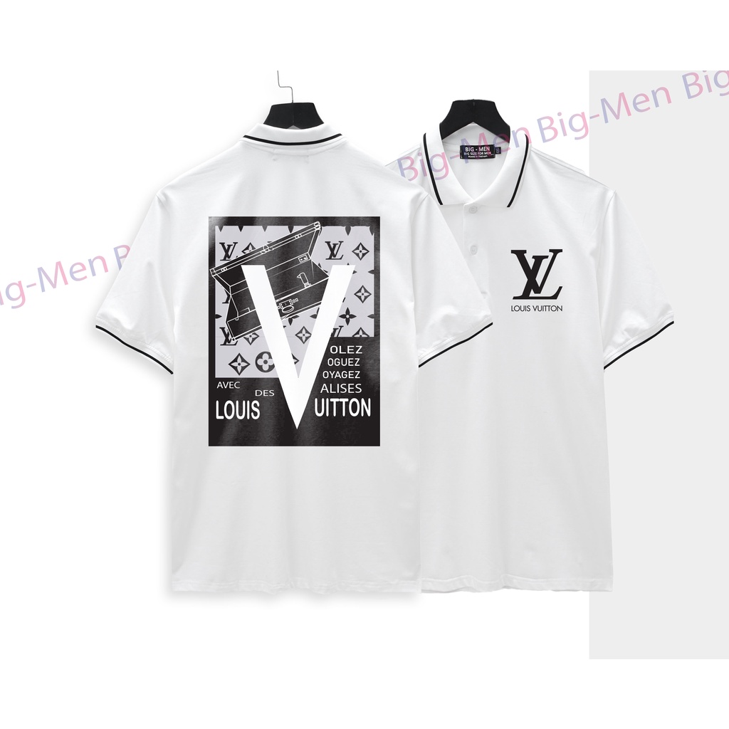 [bigsize] Áo thun polo cotton 100% in L V đẹp 80-140kg