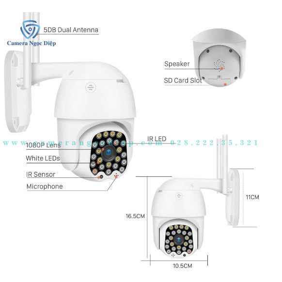 CAMERA IP NGOÀI TRỜI YOOSEE PTZ-23 LED - XOAY 360 ĐỘ - CHẾ ĐỘ BÁO ĐỘNG ...