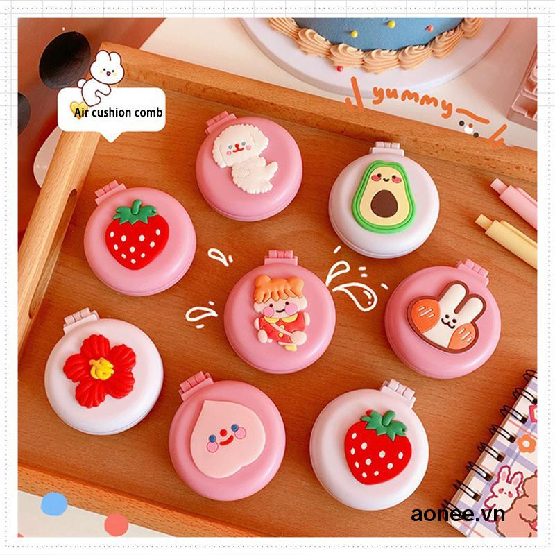 ✨✨Lược Kèm Gương GỠ RỐI TÓC Đệm Khí Hoạ Tiết Dễ Thương