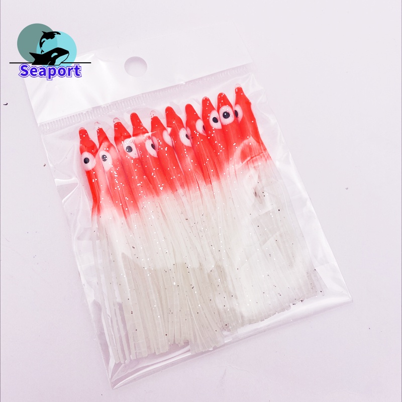 Set 10 Mồi Câu Cá Giả Hình Bạch Tuộc 7.5cm/2.9inch