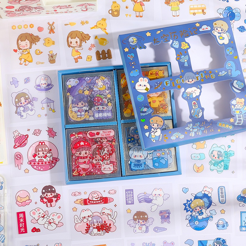 Bộ 100 Miếng Dán Hoạt Hình Chống Thấm Nước Dễ Thương