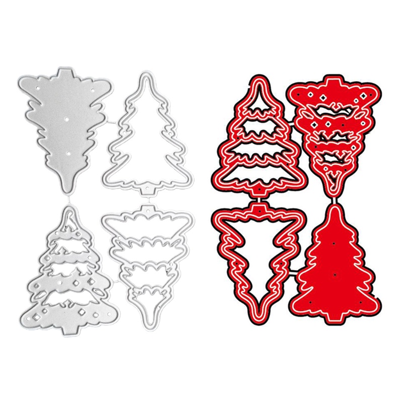 Khuôn Mẫu Cắt Thẻ Trang Trí Album Hình Cây Thông Giáng Sinh