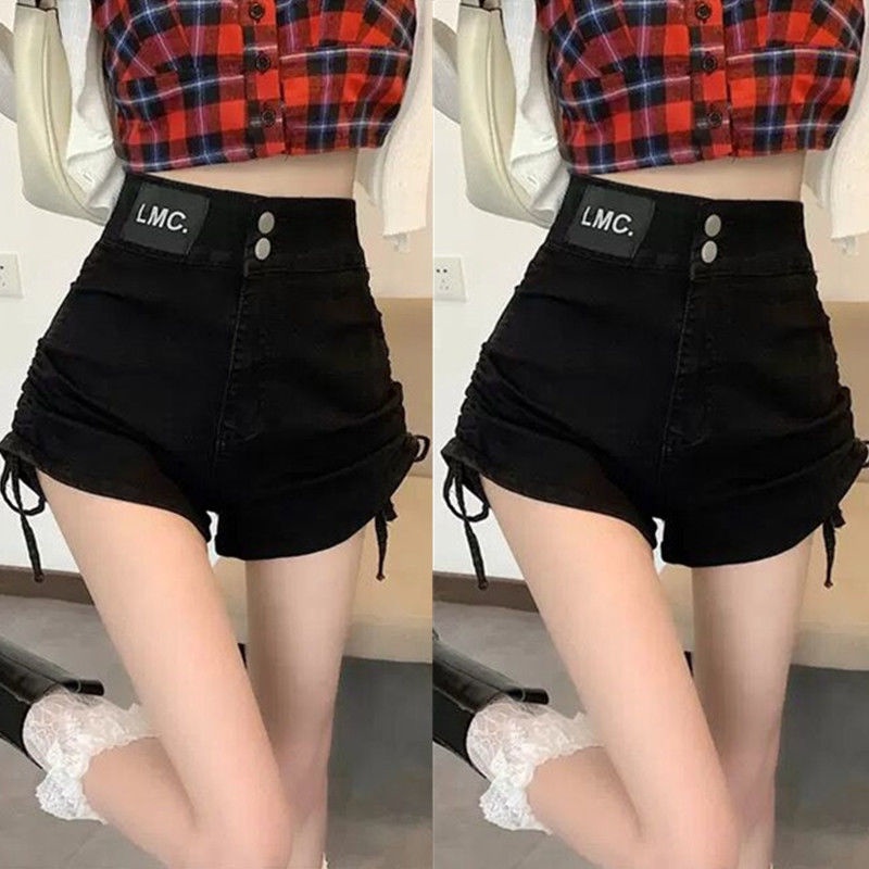 COZOK Quần Short Denim Dây Rút Lưng Cao Thời Trang
