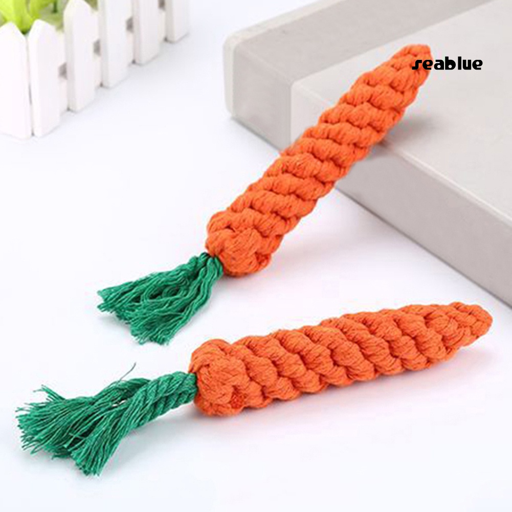 【SE】Pet Dog Puppy Carrot Shape Cotton Rope Molar Tooth Cleaning Chew Training Toy