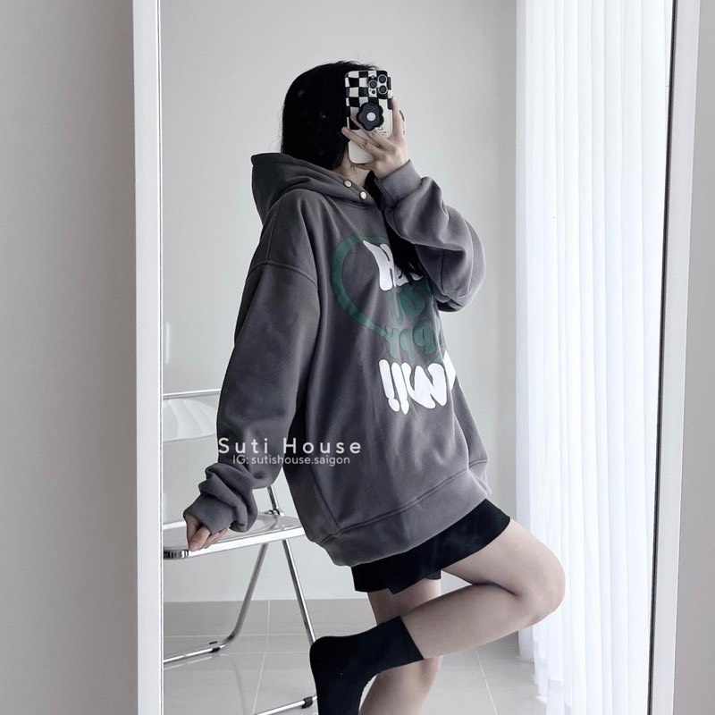 Áo hoodie nữ, Áo hôdie nữ hoodie WISH YOU form thụng nam nữ mặc đẹp