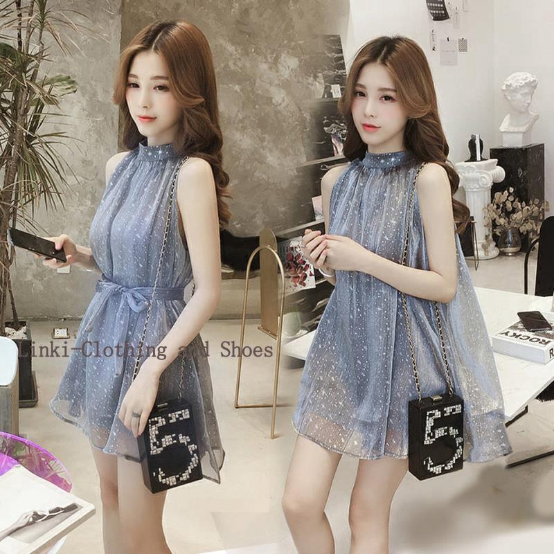 Women sleeveless bling bling party sexy mini dress