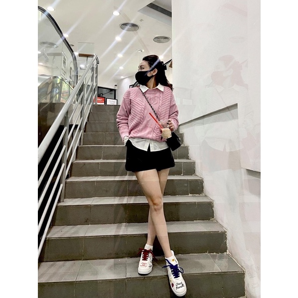 Giày thể thao stick phối hình kèm dây fullbox