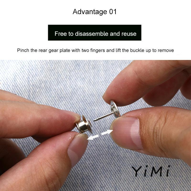 [mo] Thắt Lưng Không Cần Đóng Nút Có Thể Tháo Rời Với Nút Kim Loại Điều Chỉnh Được To Nhỏ