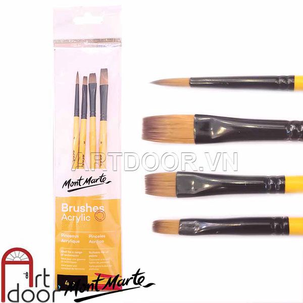 [ARTDOOR] Bộ cọ vẽ Acrylic MONT MARTE Gallery 4 cây (HS0011)