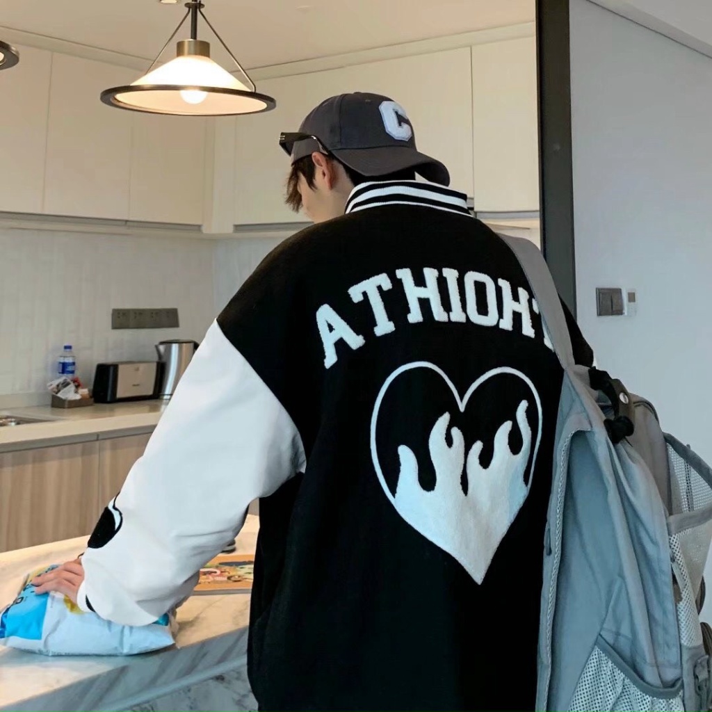 Áo Khoác Nỉ Nam ATHIOHT Form Rộng Chất Nỉ PE Loại 1 In Chữ E Kiểu Dáng Bomber Mặc Đẹp Thoải Mái [NEW UNISEX]