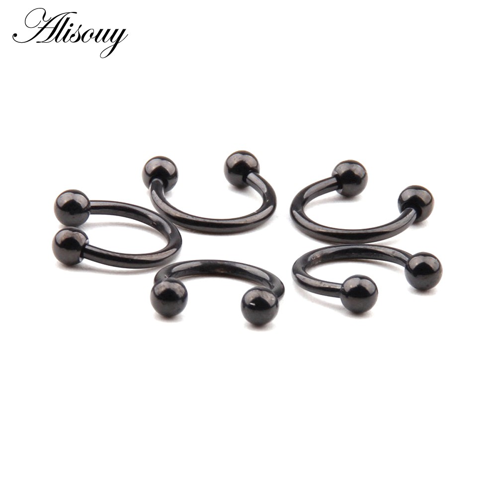 Alisouy 1 Khuyên Xỏ Mũi / Môi / Lông Mày / Cơ Thể Bằng Thép Không Gỉ Thời Trang