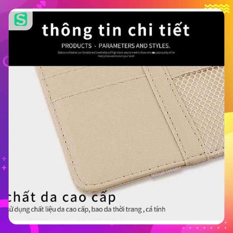 Ví da kẹp chắn nắng Khóa kéo chắc chắn  xe ô tô đựng thẻ và giấy tờ - datphuongnam150691 MSP61059 MSP44928