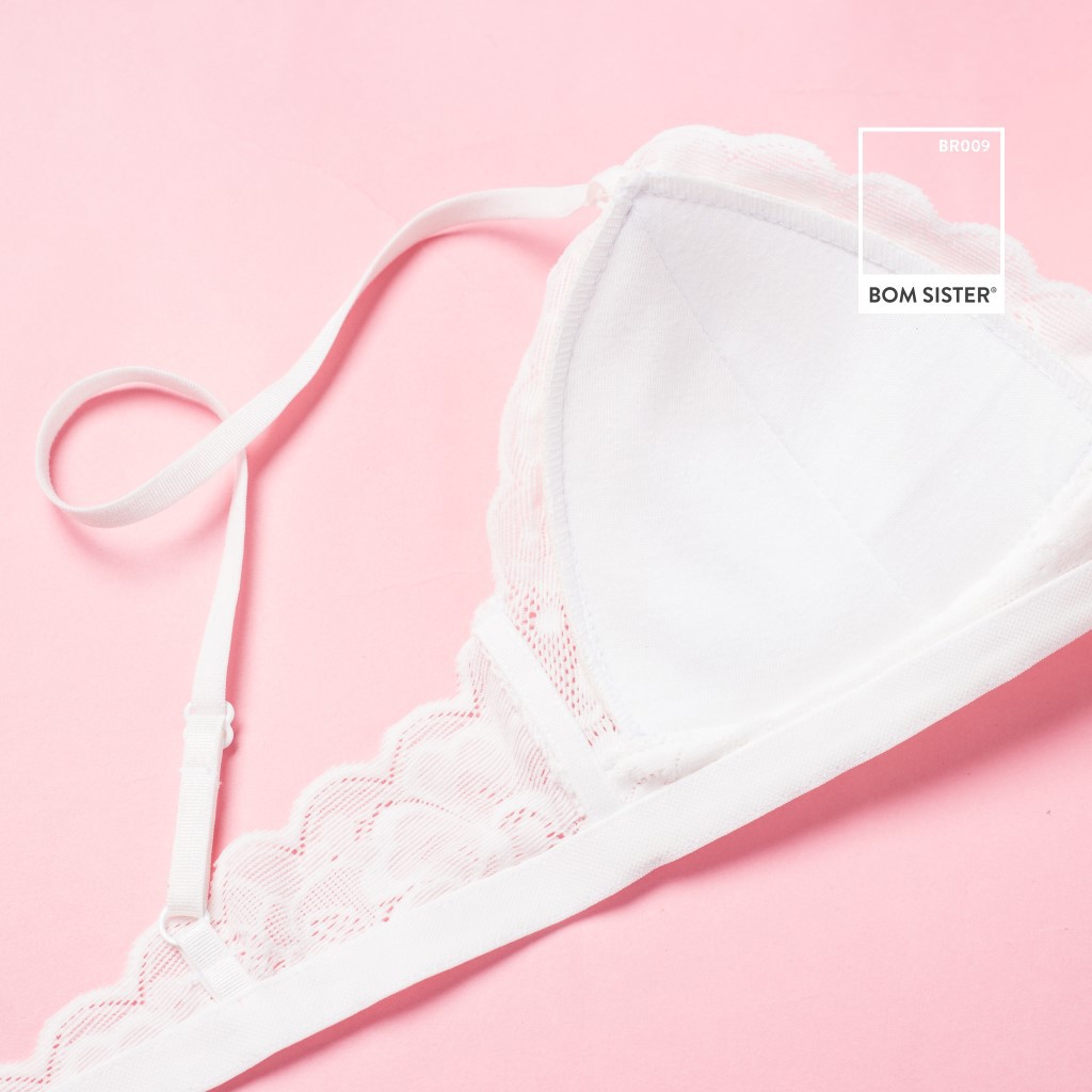 [Mã FARSBRBOM1 giảm 10% đơn 99K] Áo Lót Mút Mỏng Chất Ren Không Gọng Thoải Mái Màu Trắng BOM SISTER BR009 | BigBuy360 - bigbuy360.vn