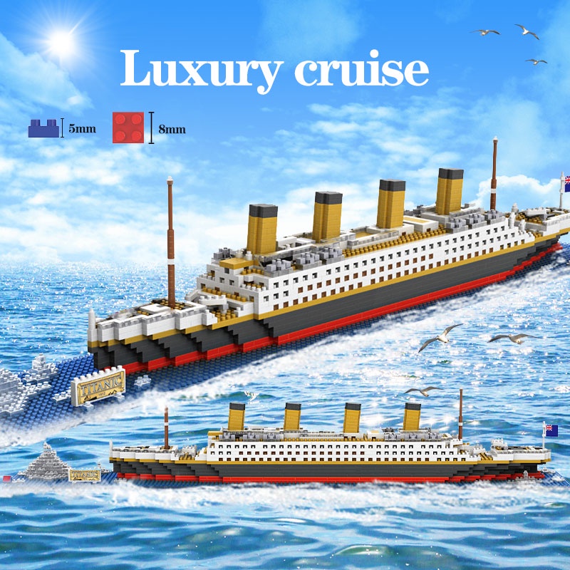 Bộ Đồ Chơi Xếp Hình Mô Hình Tàu Titanic Gồm 1860 Mảnh Ghép
