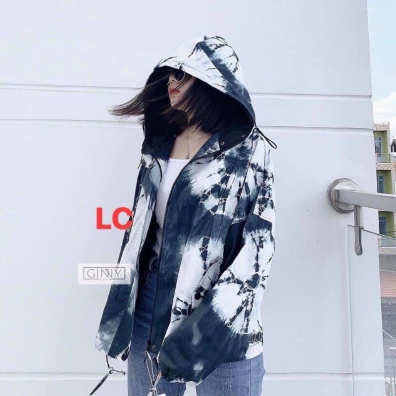 Áo khoát dù loang màu cực xinh