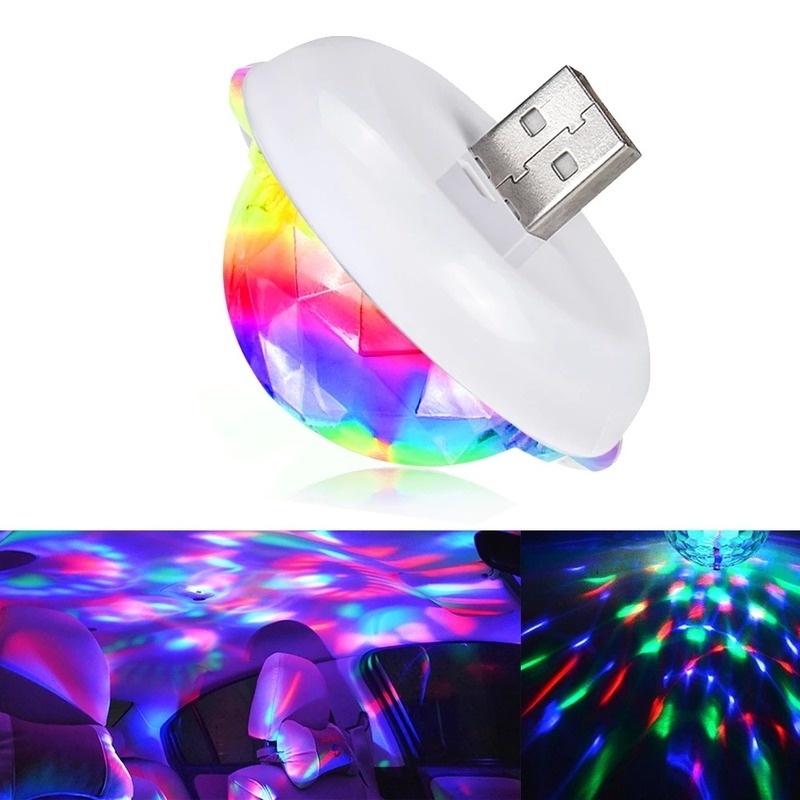 1 Đèn LED Hình Tròn Nhiều Màu Thay Đổi Phích Cắm USB Dùng Cho Quán Bar/Khiêu Vũ Sân Khấu
