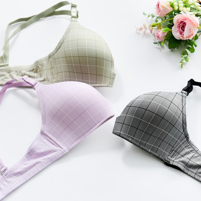 Áo Lót Nữ Nâng Ngực - Áo Ngực Nữ đúc su kẻ không gọng ôm ngực AL07 | BigBuy360 - bigbuy360.vn