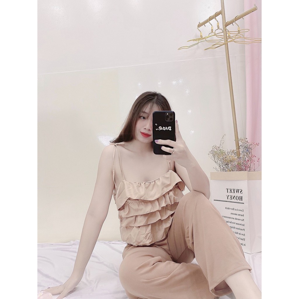 [ Mã WASTAPR giảm 10K đơn 50K] ÁO 2 DÂY 4 TẦNG BÈO - FREESIZE DƯỚI 55KG - CAROTSHOP | BigBuy360 - bigbuy360.vn