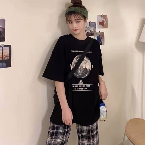 [ Có Ảnh Thật ] Áo thun unisex tay lỡ form rộng - phông trái đất