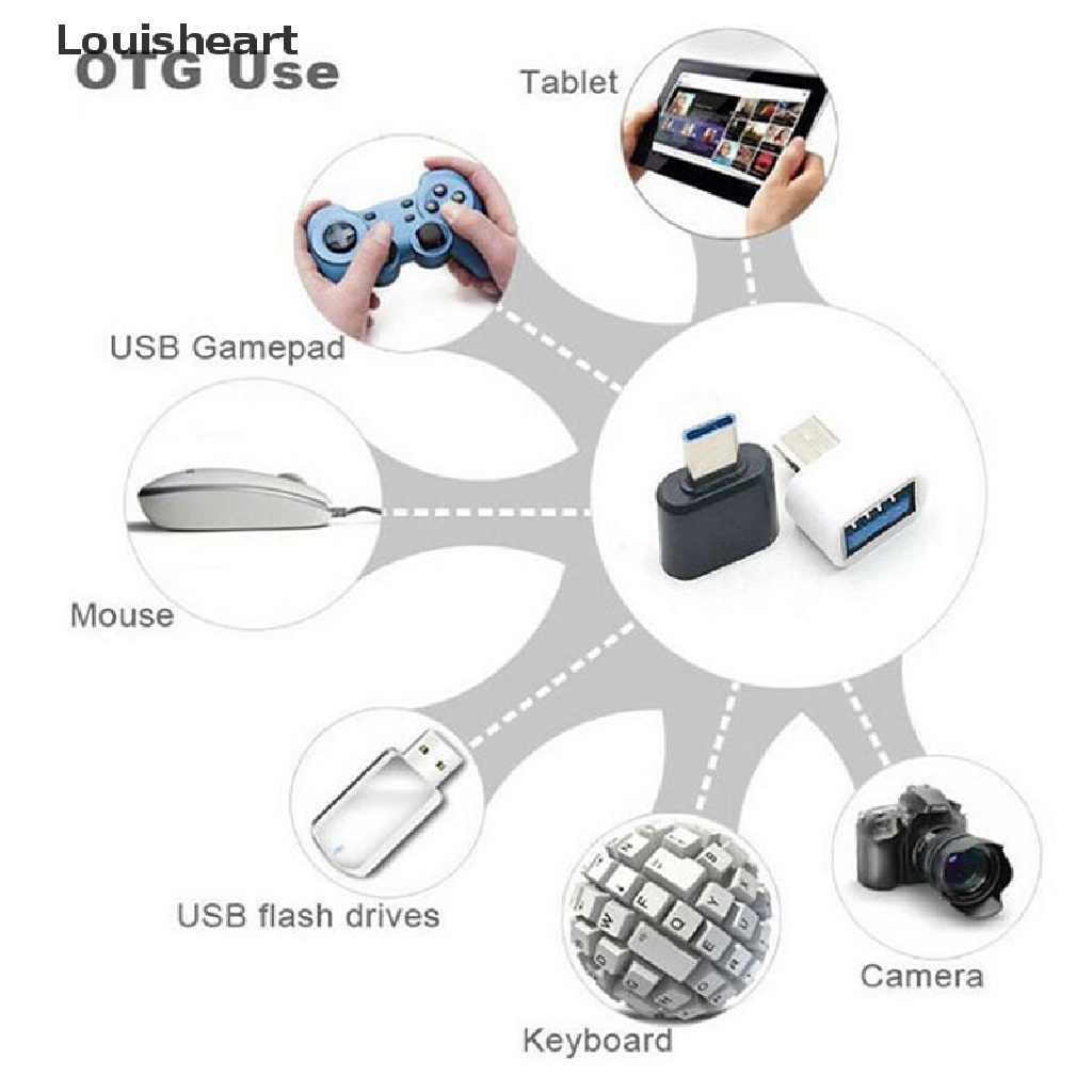 Bộ 2 Đầu Chuyển Đổi USB-C Android OTG Micro USB Type C Sang USB Female Mới