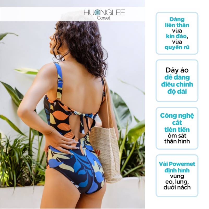 HUONGLEE CORSET Bikini Nữ Áo Bơi Một Mảnh Liền Thân Active Flex Thời Trang Sexy Trẻ Trung Siêu Định Hình Thon Eo