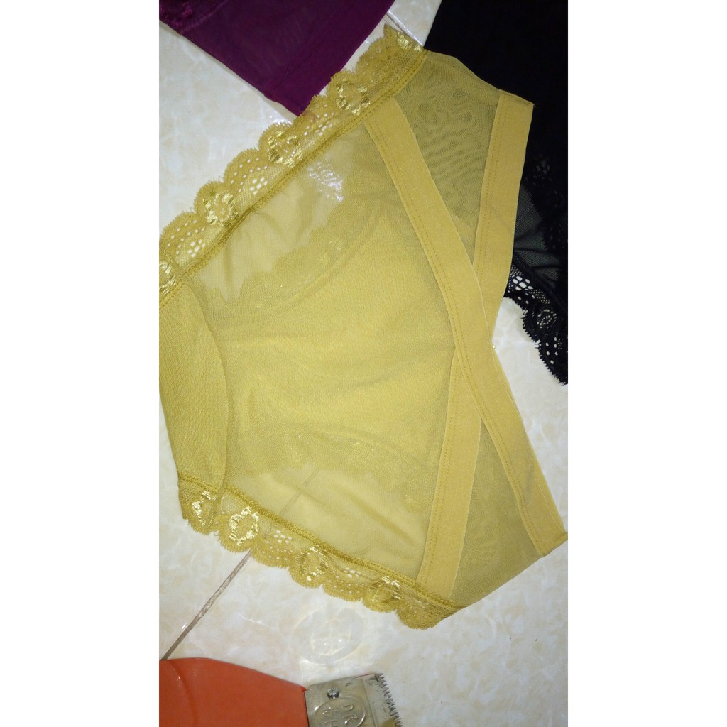 [Thanh lý] Sỉ 10 quần lót chéo cạp, viền ren quyến rũ từ 40-55 kg 5779 (ảnh thật)