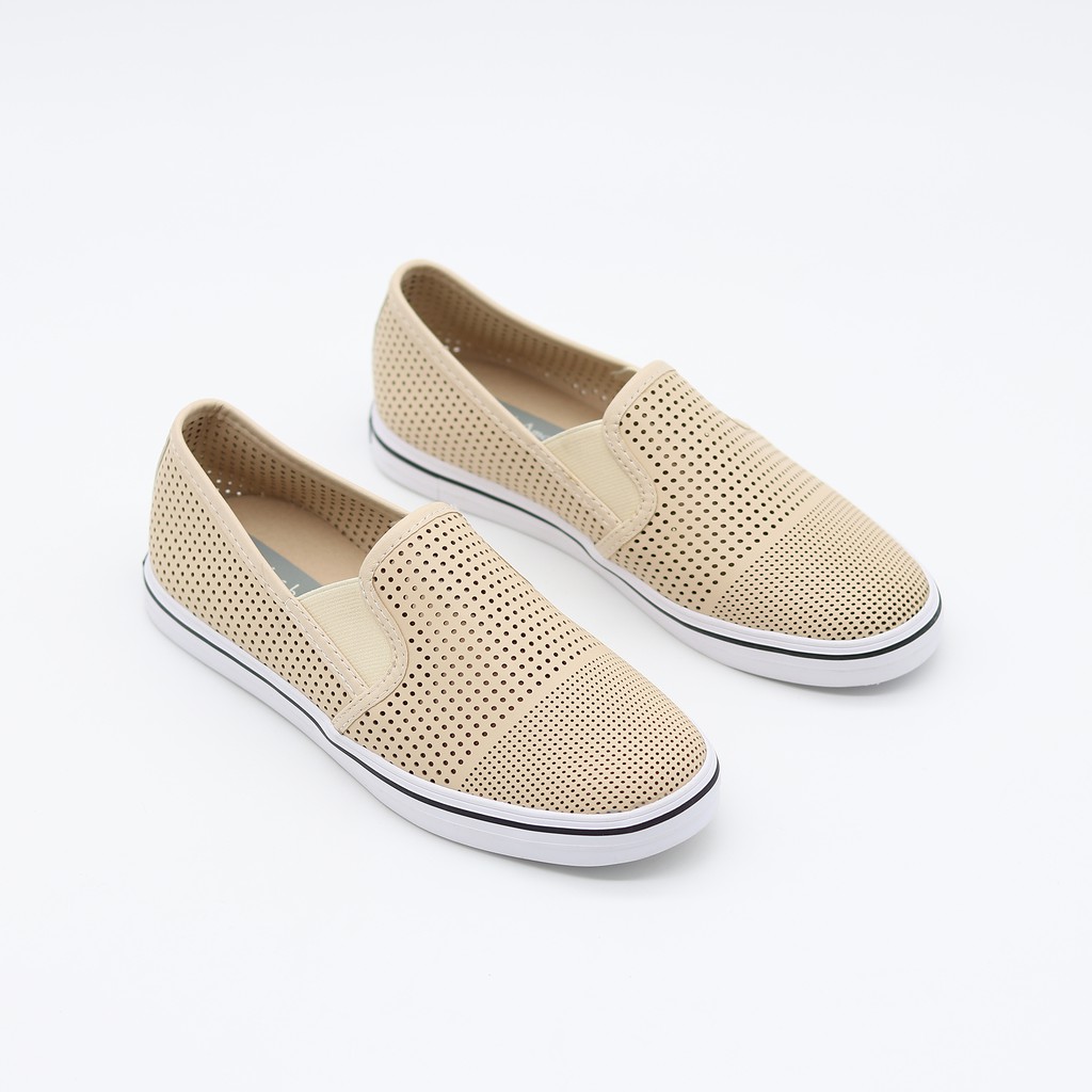 (Mã BABA975 Giảm Thêm 50%) Giày Lười Nữ Slip-on bAimée &amp; bAmor Đế Bằng Viền Kẻ Dáng Loafer Culaze Thời Trang Công Sở 975