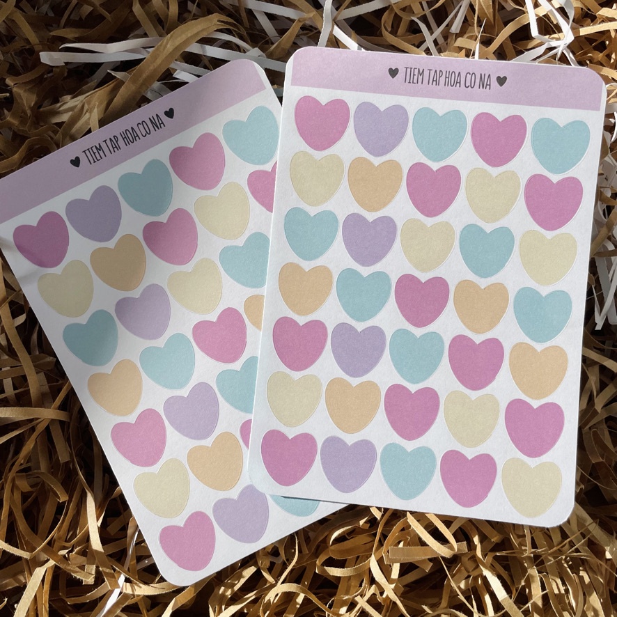 Sticker/hình dán trang trí hình trái tim, trang trí sổ,bullet journal/dán thiệp -tiemtaphoacona