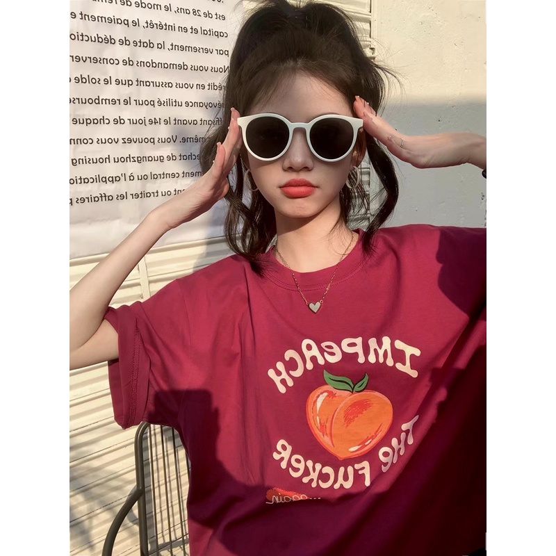 NRVP Áo Thun Nữ Ngắn Tay Dáng Rộng In Họa Tiết Phong Cách Hàn Quốc Mới