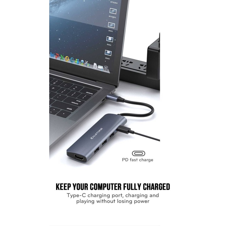 CALSTONE HUB chuyển đa năng Type-C to HDMI 5IN1