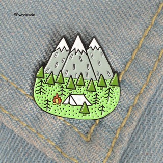 Huy hiệu cài áo hình ngọn núi hoạt hình dễ thương