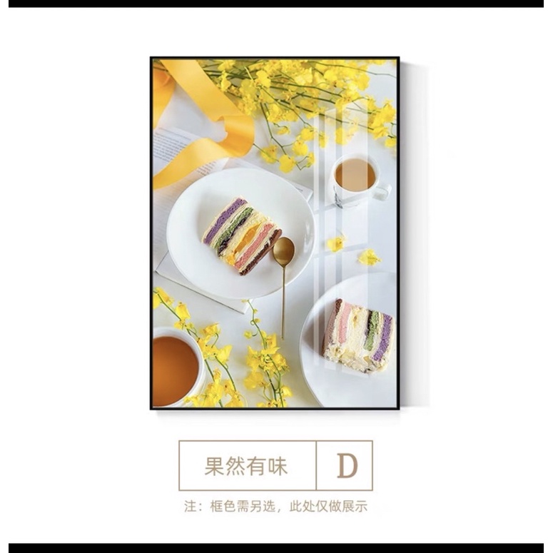 Tranh TReo Phòng Ăn/ Ngủ/ Bàn Trang Điểm tráng gương decor Nhà hàng /Quán bánh ngọt/ Phòng trà hoạ tiết bánh ngọt