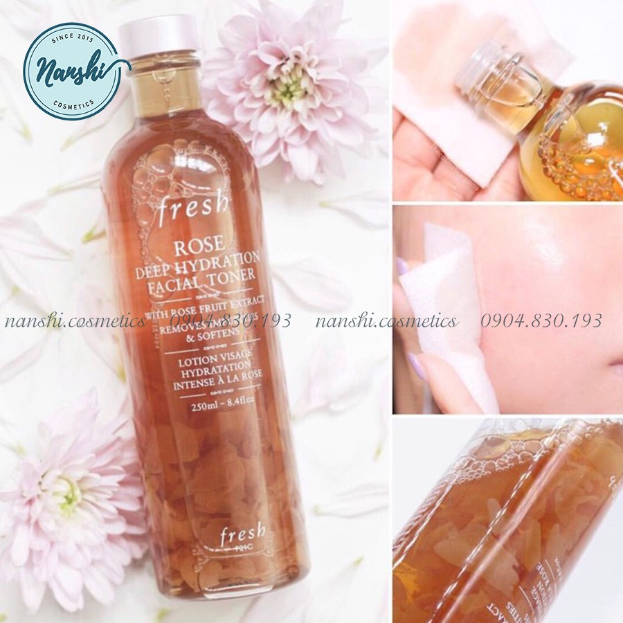 [CHÍNH HÃNG] Nước Hoa Hồng Fresh Rose Deep Hydration Facial Toner 250ml